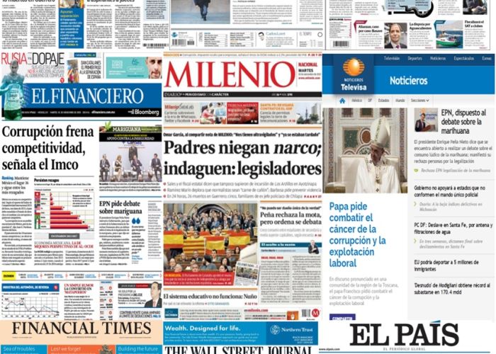 Las principales portadas en la prensa de México y el mundo del 10 de noviembre.