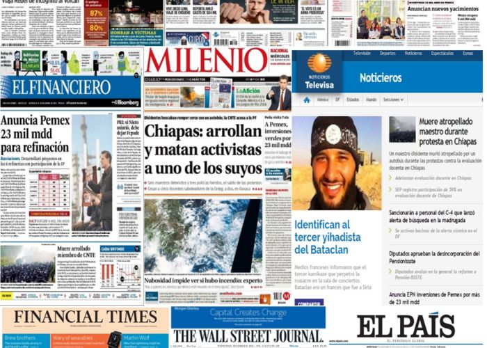 Las principales portadas en la prensa de México y el mundo del 9 de diciembre.