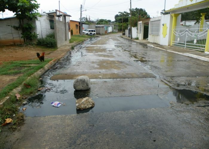 La falta de drenaje, el agua podrida en las calles y la pestilencia, no es la única penuria en servicios públicos que padece el Ejido Santo Domingo, Comalcalco, Tabasco