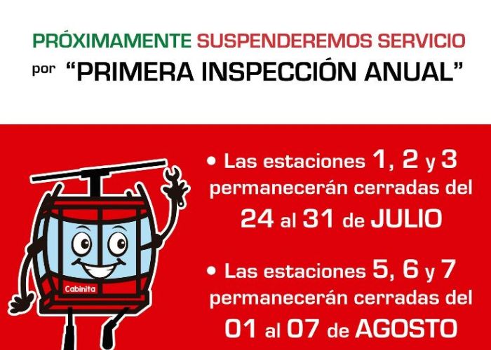 El mexicable suspenderá el servicio para inspeccionar las instalaciones