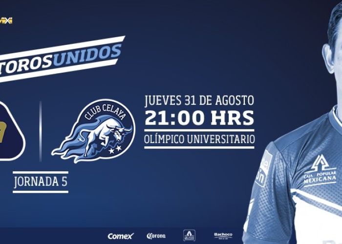 Celaya visita a Pumas como parte de la Jornada 5 de la Copa MX