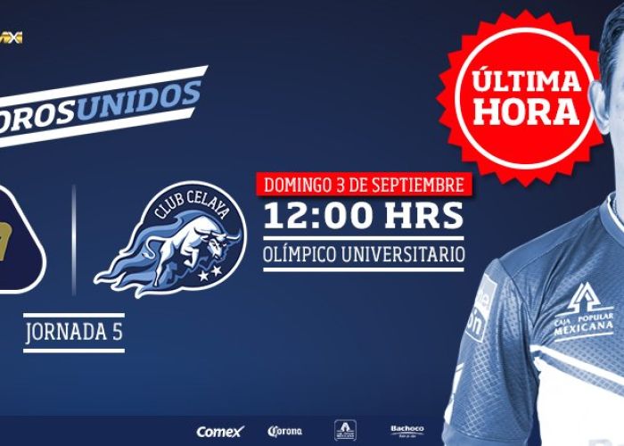 Pumas y Celaya se enfrentan el domingo en Ciudad Universitaria