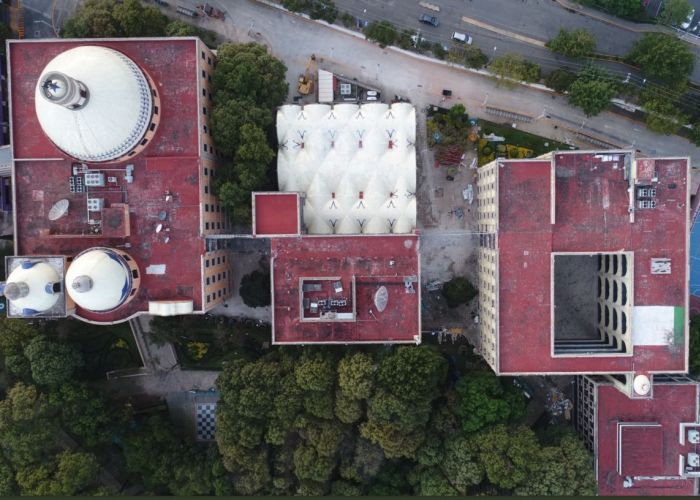 Área del Tec de Monterrey donde se colapsaron los puentes.