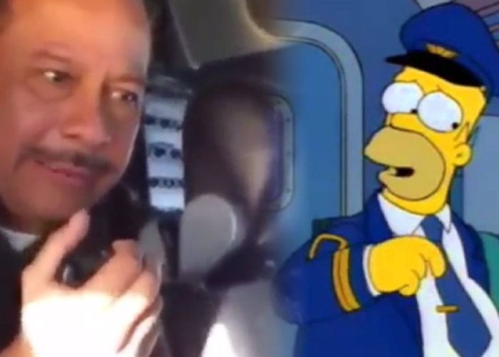 Humberto Vélez le habló a la tripulación como Homero Simpson en pleno vuelo