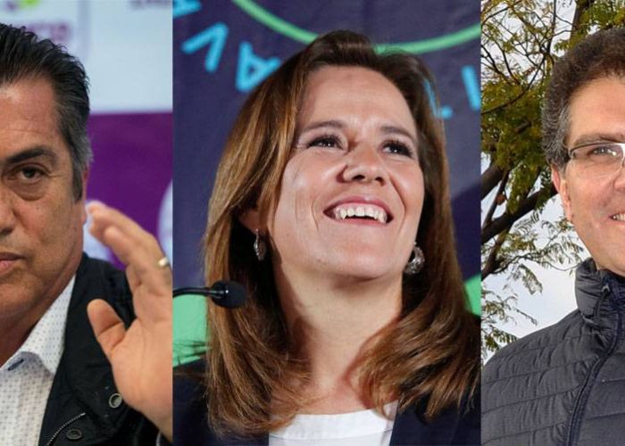 Los tres candidatos independientes que sí lograron recabar la totalidad de firmas necesarias, son: Jaime Rodríguez 'El Bronco', Margarita Zavala y Armando Ríos Piter