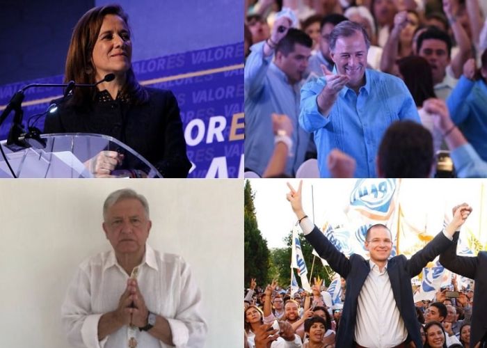Los candidatos: Margarita Zavala, José Antonio Meade, López Obrador y Ricardo Anaya.