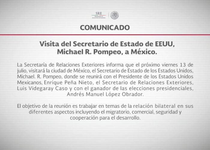 Comunicado de Presidencia Foto: @PresidenciaMX