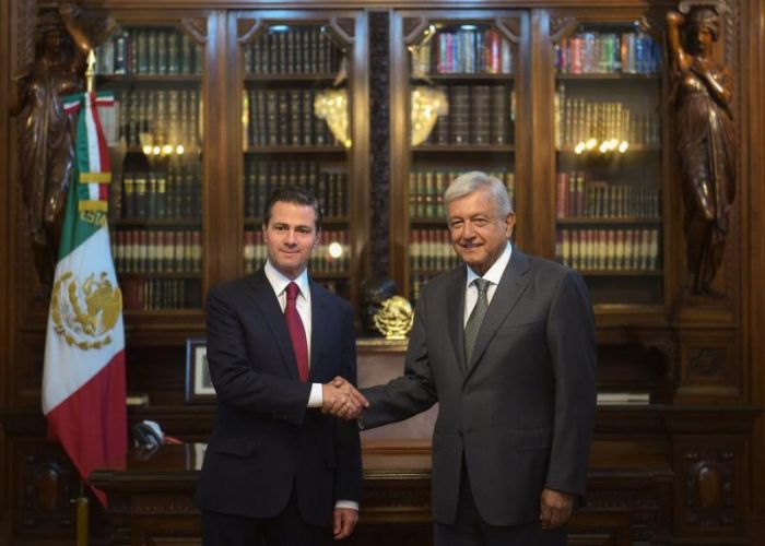 Reunión de Peña Nieto y López Obrador en Palacio Nacional Foto: @PresidenciaMX