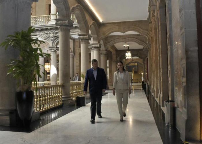 Reunión entre Claudia Sheinbaum y José Ramón Amieva Foto: Twitter José Ramón Amieva