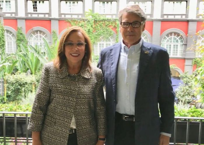 Reunión entre Rocío Nahle y Ricky Perry, Secretario de Energía de Estados Unidos Foto: Twitter Rocío Nahle @rocionahle