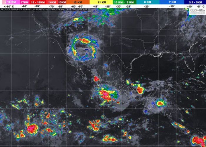 Pronóstico de lluvias del Servicio Meteorológico Nacional Foto: Twitter @conagua_clima