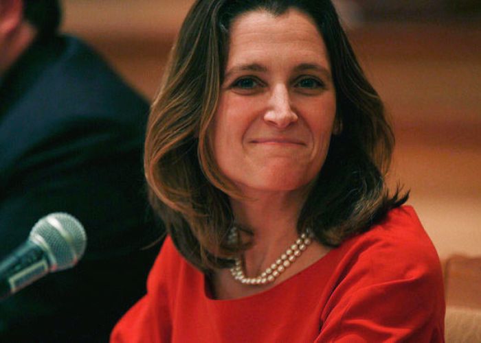 La ministra de Relaciones Exteriores, Chrystia Freeland aseguró que Canadá tendrá una voz importante al finalizar las negociaciones del nuevo TLCAN. Foto: Joseph Morris / algunos derechos reservados.