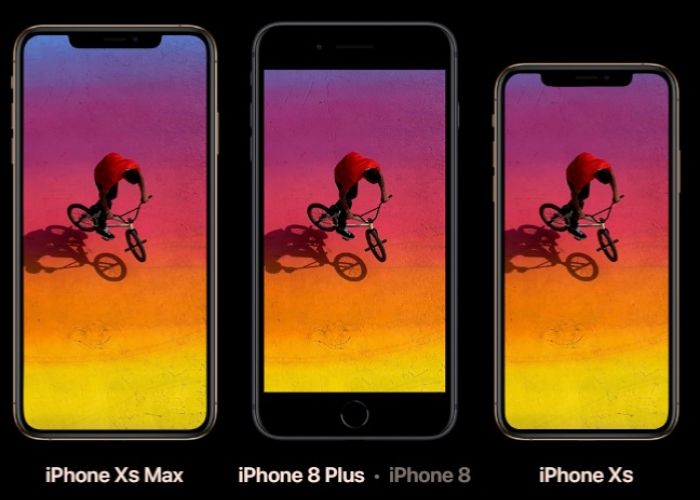 Comparativa entre los dos nuevos modelos de iPhone y el iPhone 8 plus presentado el año pasado. (Foto: Apple). 