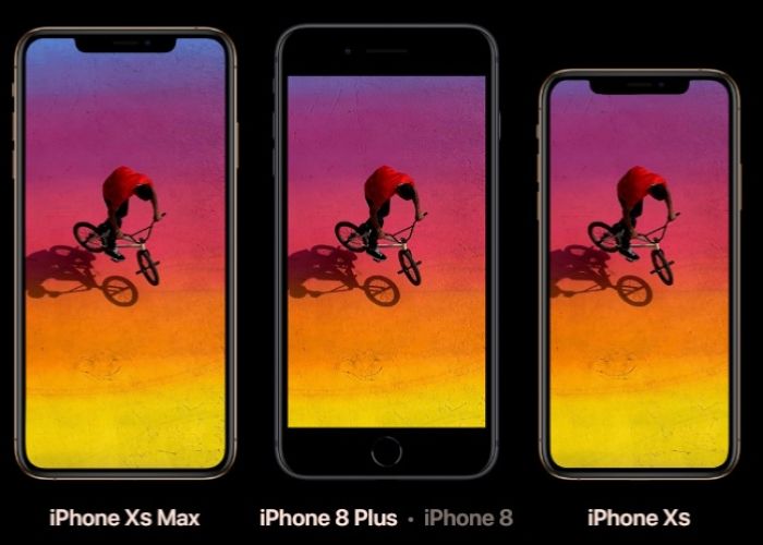 Comparativa entre los dos nuevos modelos de iPhone y el iPhone 8 plus presentado el año pasado. (Foto: Apple).