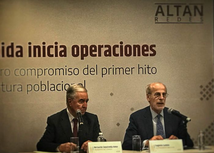 Bernardo Sepulveda Amor y Eugenio Galdón Brugarola, miembros del consejo directivo de Altán (Foto: @ALTANMx)