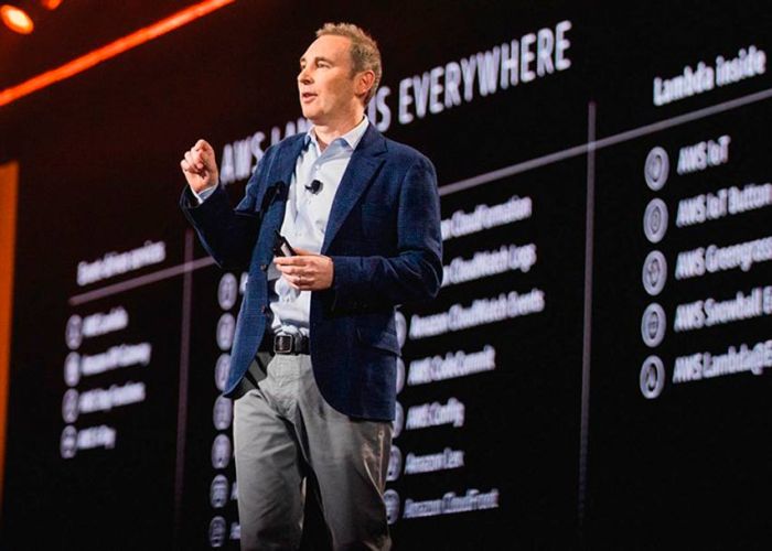 Andy Jassy, CEO de Amazon Web Services, presentó Managed Blockchain durante el evento AWS re:Invent (Foto:@AWSreInvent)