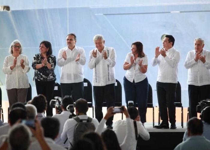 El presidente López Obrador en la presentación del Plan Nacional para la Producción de Hidrocarburos en Cd. del Carmen, Campeche, el 15 de diciembre pasado.