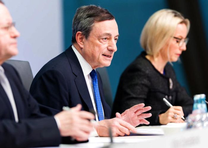 Mario Draghi, presidente del Banco Central Europeo, en conferencia de prensa en Francfort el jueves 25 de julio (@ECB)