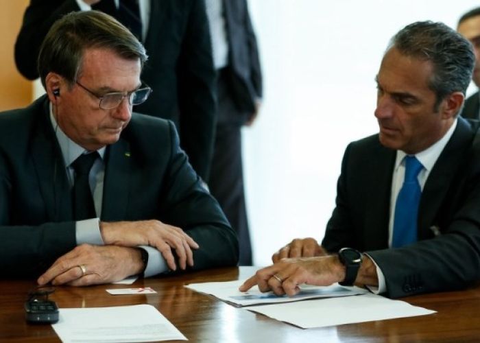 Jair Bolsonaro, presidente de Brasil, y Carlos Slim Domit, presidente del Consejo de Administración de América Móvil
