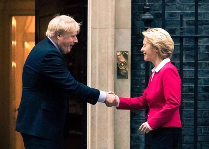 El Primer Ministro del Reino Unido, Boris Johnson, y la Presidenta de la Comisión Europea, Ursula von der Leyen. (Foto: Etienne Ansotte, Unión Europea)