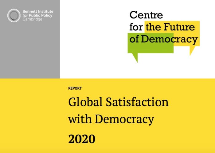 El Reporte sobre la satisfacción global con la democracia 2020 fue elaborado en el Instituto Bennett para las Políticas Públicas de la Universidad de Cambridge, una de las más prestigiadas del mundo.