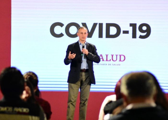 El subsecretario Hugo López-Gatell, zar mexicano para enfrentar al Covid-19, en conferencia de prensa el miércoles 8 de abril (Foto: Twitter Secretaría de Salud)