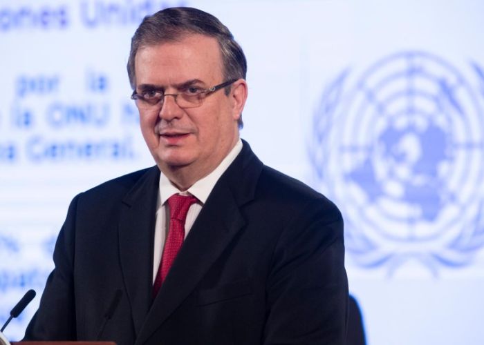 El canciller Marcelo Ebrard durante su participación en la conferencia de prensa del martes 21 en Palacio Nacional en la Ciudad de México (Foto: lopezobrador.org.mx)