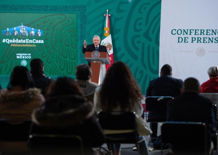 El presidente Andrés Manuel López Obrador en su conferencia de prensa matutina del viernes 8 de enero en Palacio Nacional (Foto: lopezobrador.org)