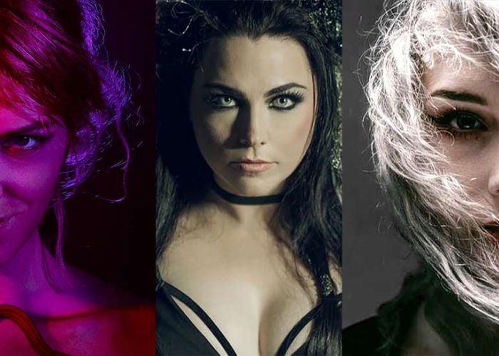 Lydmor, Amy Lee, de Evanescence, y Mothica (de izquierda a derecha).