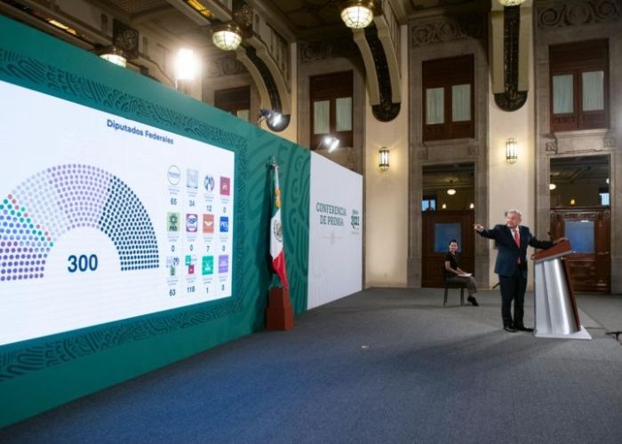 El presidente Andrés Manuel López Obrador durante su conferencia de prensa el día después de las elecciones intermedias (Foto: lopezobrador.org.mx)