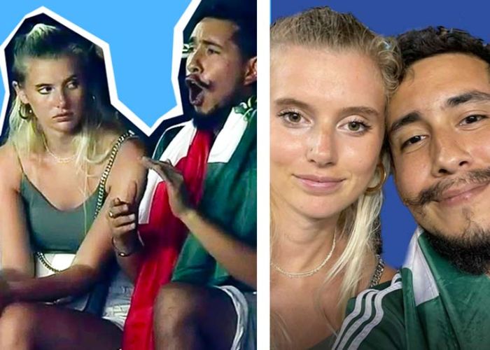 La pareja hasta cautivó la atención de los comentaristas del encuentro.