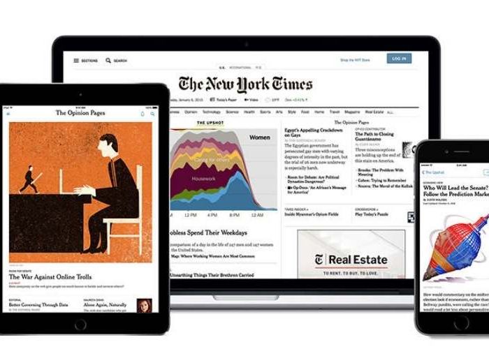 La versión digital de The New York Times cuesta alrededor de 50 pesos mensuales. (Foto: nyt.com)