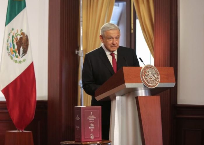 En su tercer informe de gobierno, el presidente López Obrador pronosticó un crecimiento promedio de 5% para los próximos tres años. (Foto: @SEGOB_mx)