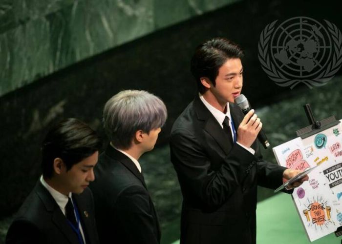 Los integrantes de BTS participaron en la Asamblea General de la ONU como embajadores de su país. 