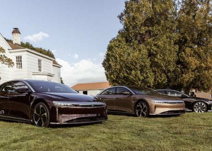 Los modelos de automóviles de la compañía Lucid Motors. (Foto: Lucid Motors)
