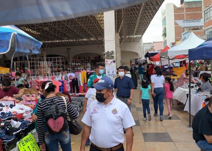 Explanada del mercado Victoria durante la Semana del Comercio 2021 en Silao, Guanajuato (Foto: Ayuntamiento de Silao)