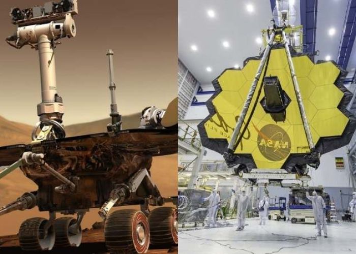 Rover Curiosity y el telescopio James Webb.