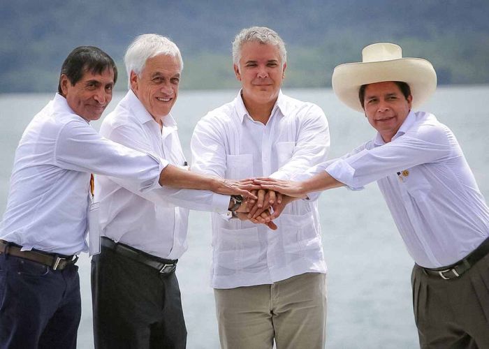 El Secretario de Hacienda, Rogelio Ramírez de la O, junto a los presidentes de Chile, Colombia y Perú en la XVI Cumbre de la Alianza. (Foto: Alianza del Pacífico)