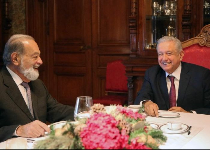 Carlos Slim y López Obrador en Palacio Nacional. (Foto: Presidencia de la República)