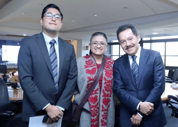 El nuevo subgobernador Omar Mejía junto al coordinador de la bancada de Morena, Ignacio Mier (Foto: Canal del Congreso)