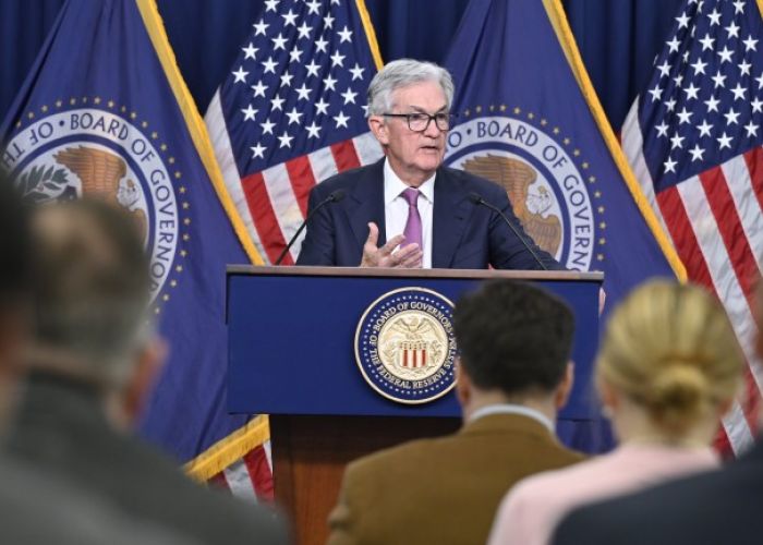 El presidente de la Fed, Jerome Powell, en rueda de prensa. (Foto: @federalreserve)