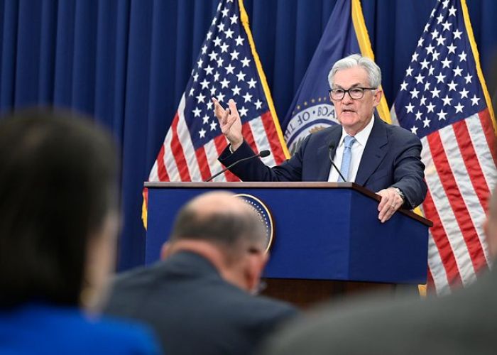 El presidente de la Reserva Federal, Jerome Powell, el miércoles 22 en conferencia de prensa (Foto: Federal Reserve)