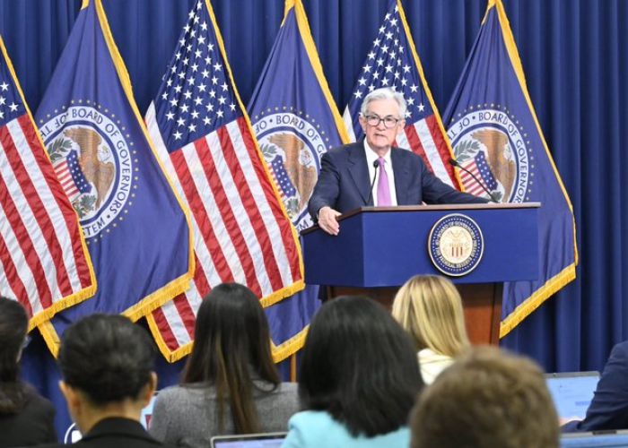 El presidente de la Reserva Federal, Jerome Powell, en conferencia de prensa el miércoles 14 de junio (Foto: Twitter Federal Reserve)