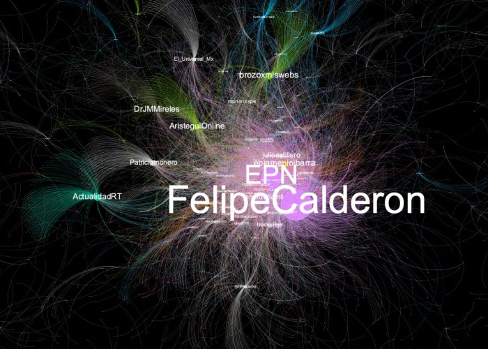 Un mapa de influencia del tuit que lanzó el ex presidente Felipe Calderón