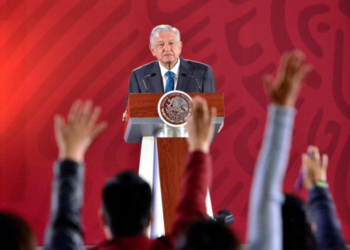 López Obrador en una de sus conferencias de prensa matutinas.