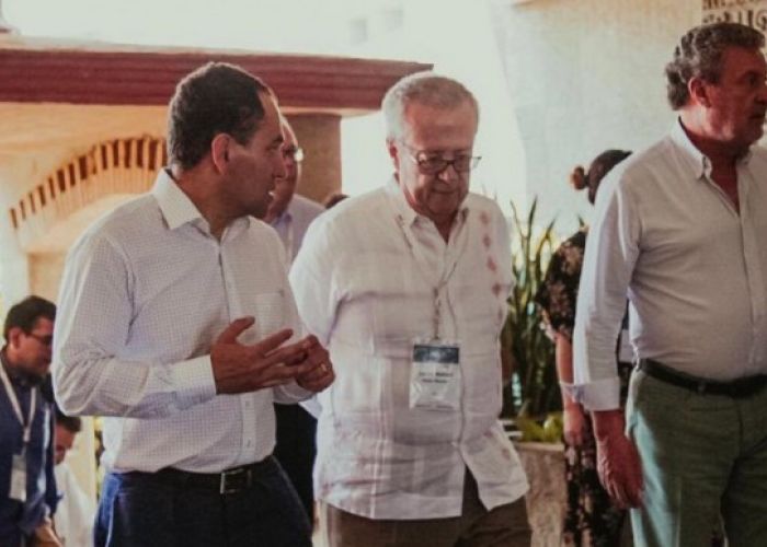 El subsecretario Arturo Herrera y el secretario de Hacienda, Carlos Urzúa, en la pasada reunión anual de los banqueros celebrada en Acapulco (Foto: SHCP)