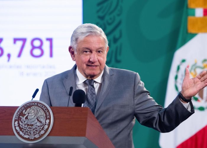 El presidente López Obrador en conferencia de prensa, 19 de enero de 2021.
