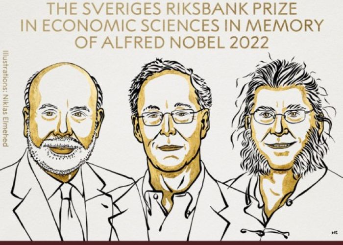 El Premio Sveriges Riksbank en Ciencias Económicas en Memoria de Alfred Nobel 2022 fue otorgado a Ben S. Bernanke, Douglas W. Diamond, Philip H. Dybvig (Imagen: nobelprize.org)