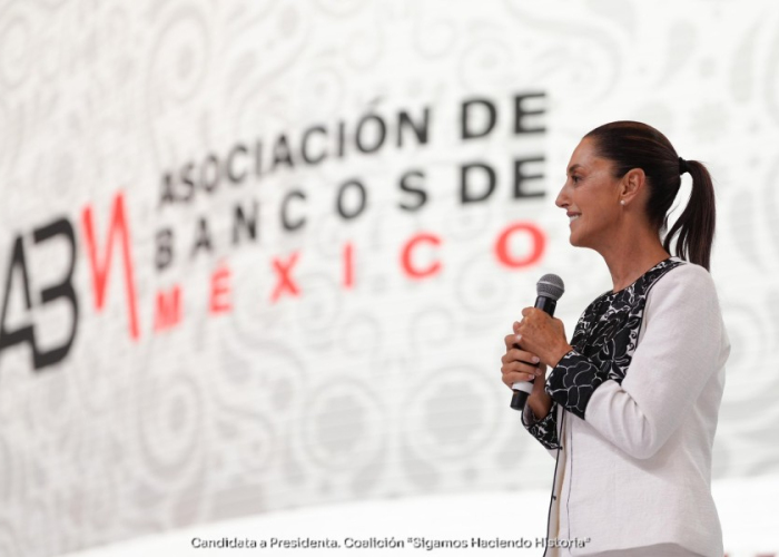 Claudia Sheinbaum durante la Convención Bancaria en Acapulco (Foto: X @Claudiashein)