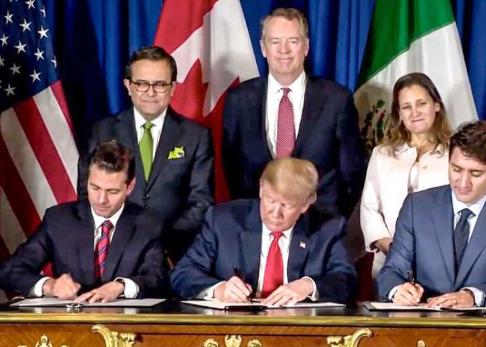 Firma del T-MEC (Foto: Gobierno de México)
